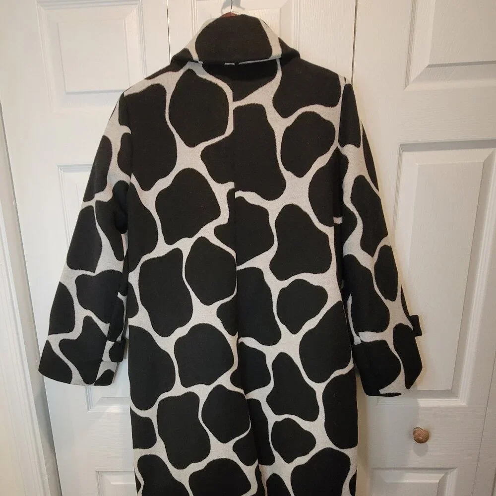 ANN TAYLOR Wool Blend Giraffe Print Mac Coat - Picture 8 of 14